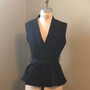 Black wrap vest top